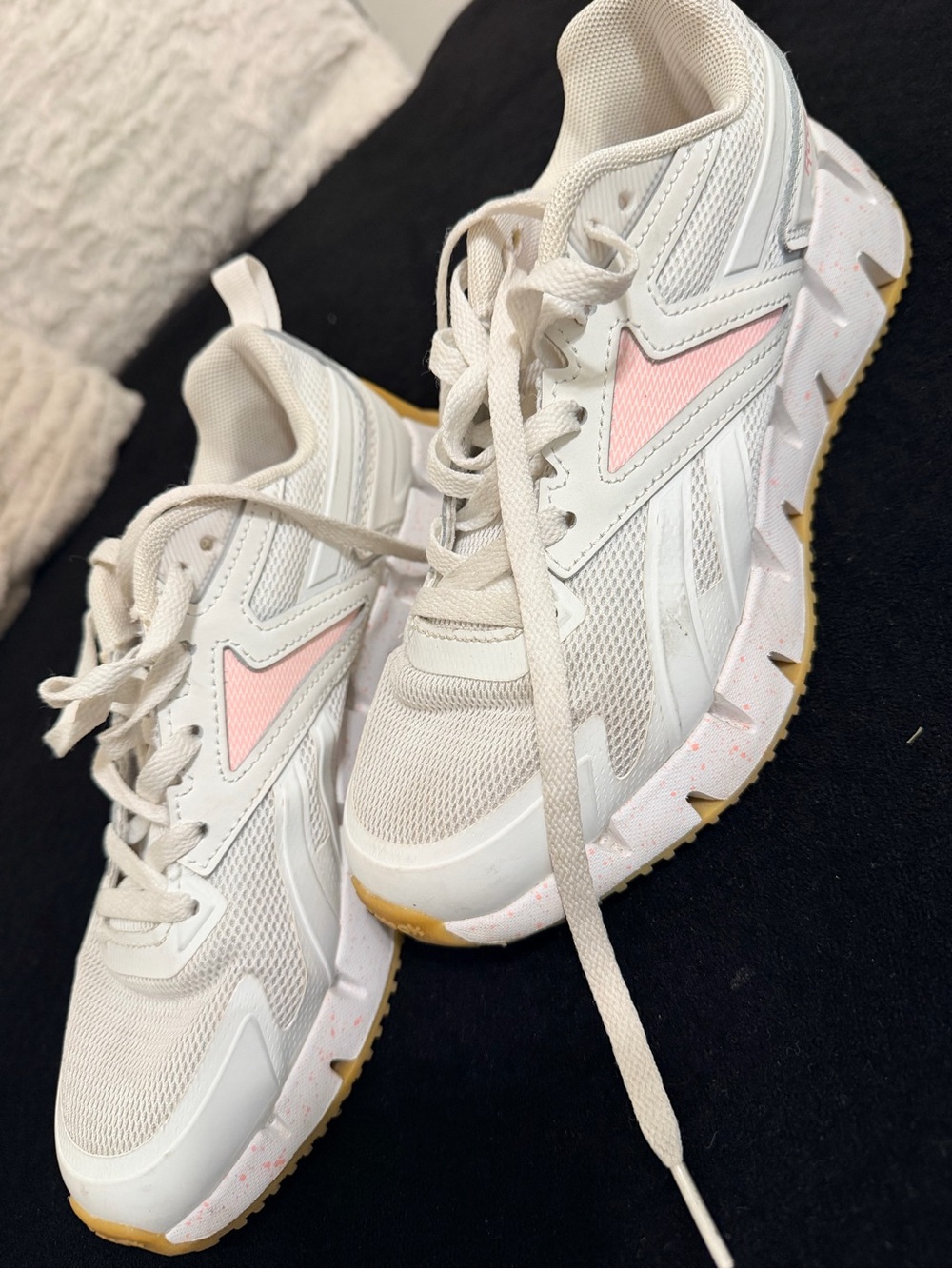 Women’s White and Pink Athletic Sneakers - Lightweight Comfort